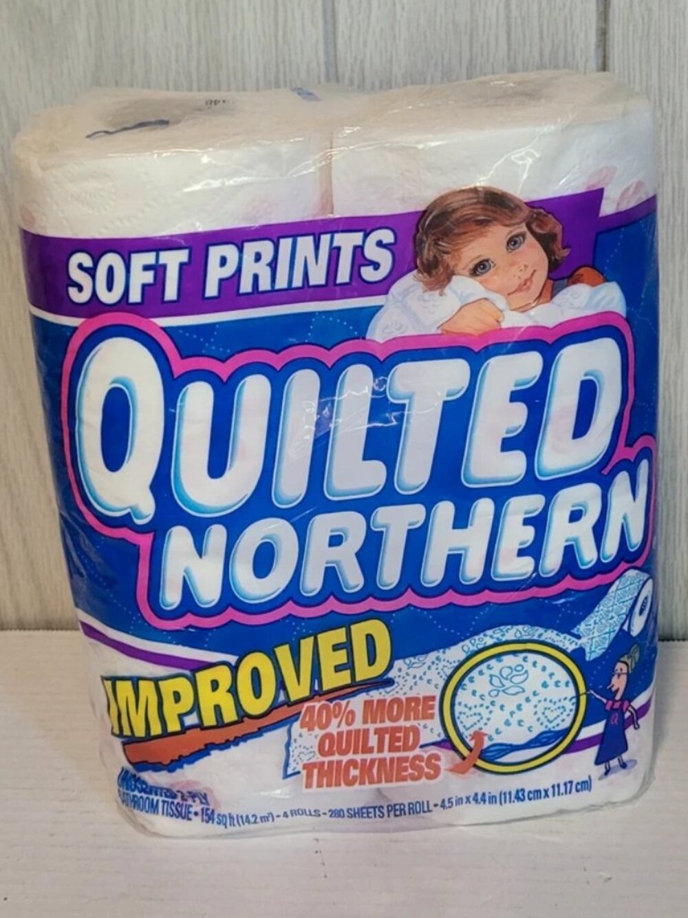 Vintage 1990s Quilted Northern Rose Soft Prints Tissue Toilet Paper 4 Rolls PROP